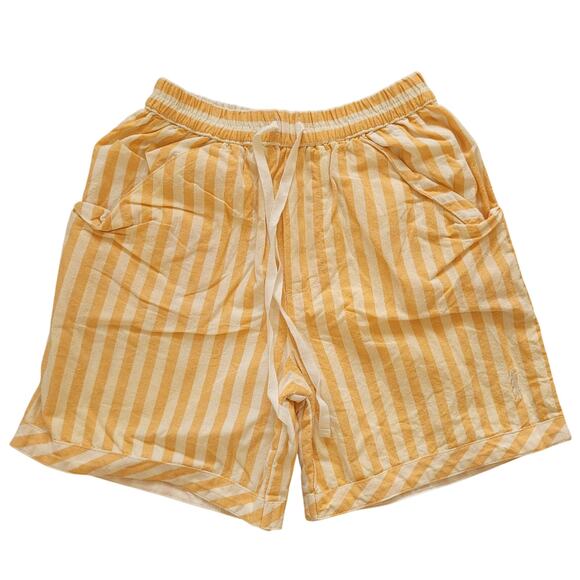 Well Dressed Wolf Yellow Striped Shorts - Picture 1 of 5